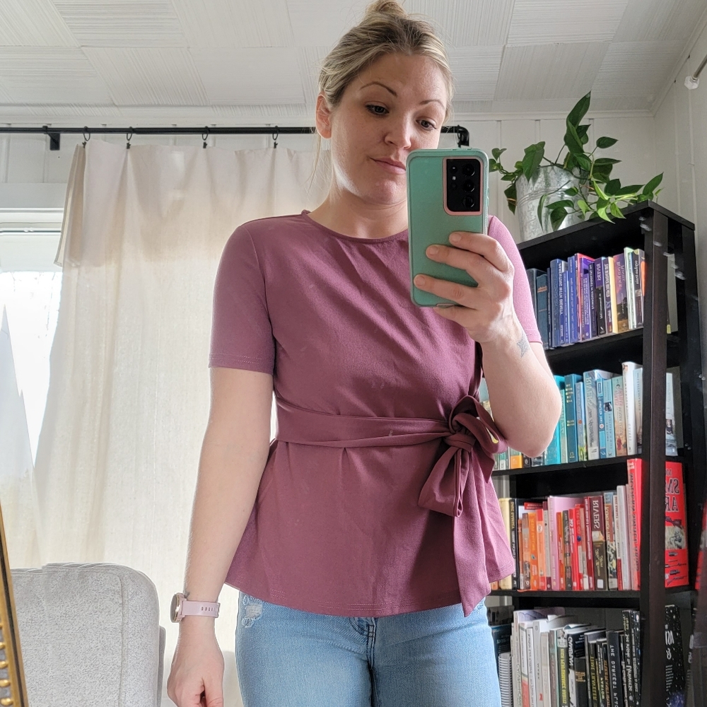 Shein wrap tie top Small
